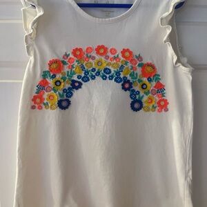 Mini Boden White Floral Tank Top
